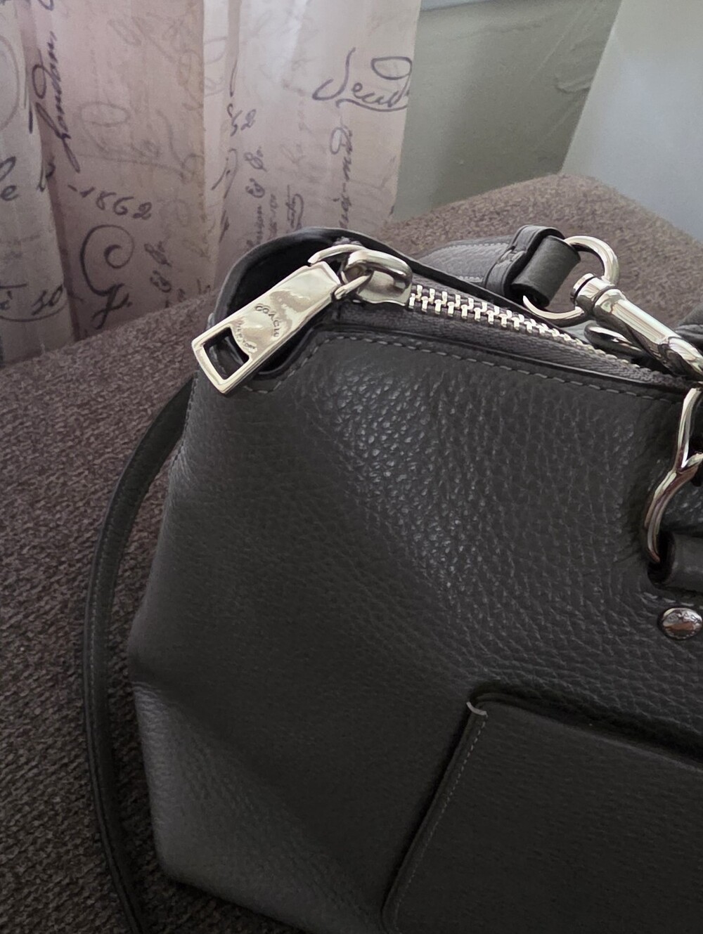 Coach Emma Satchel, Gray Leather - Picture 12 of 15